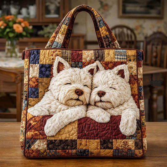 The Cozy Westie Quilted Tote