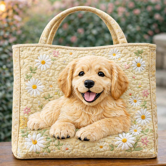The Golden Pup Quilted Tote