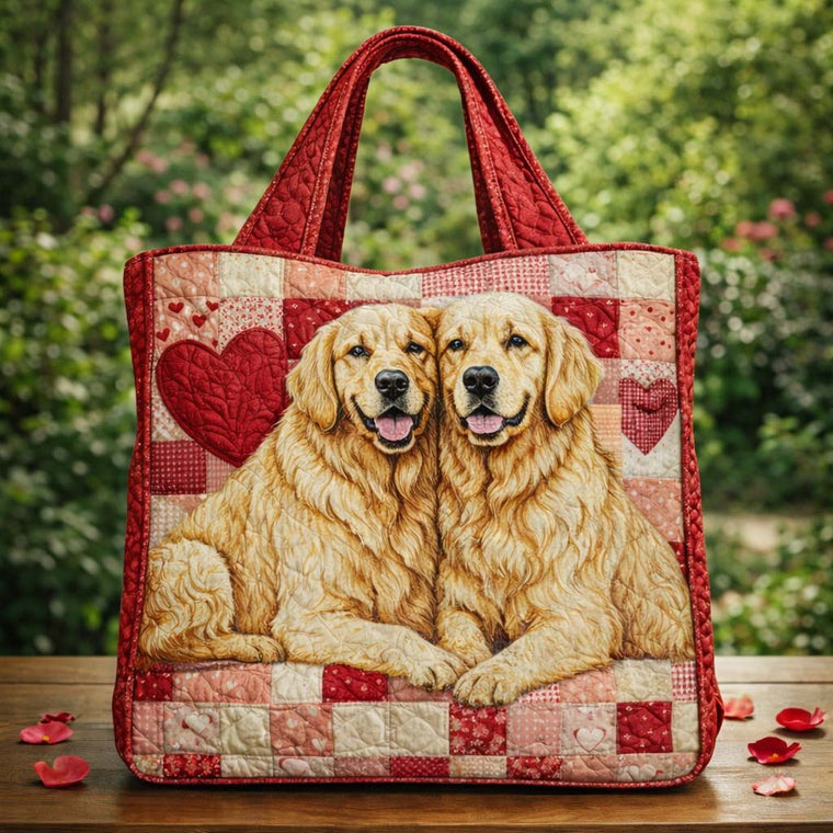 Everyday Golden Retrievers Quilted Tote
