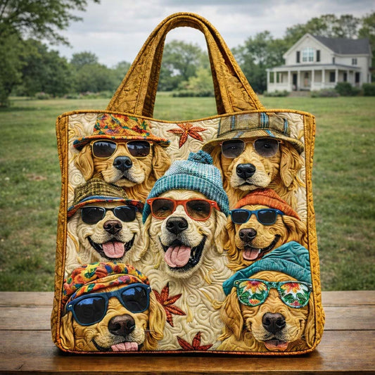 The Golden Dogs Quilted Tote