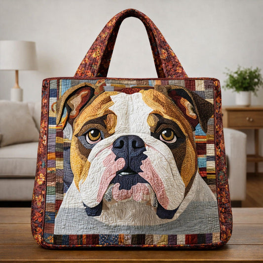 The Classic Bulldog Quilted Tote