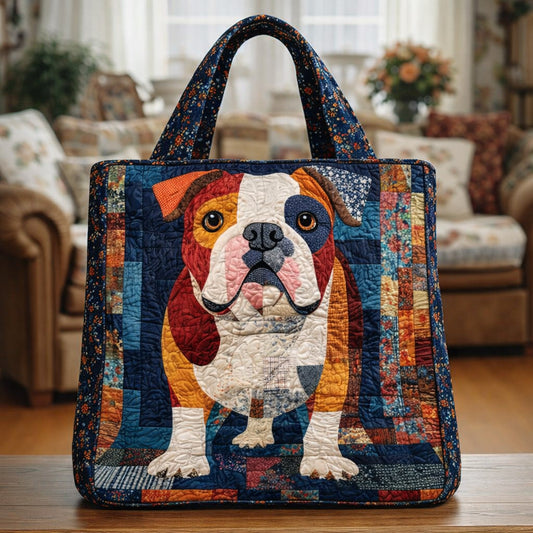 Everyday Bulldog Patchwork Quilted Tote