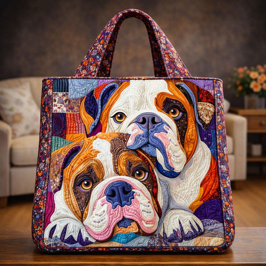 The Bulldog Duo Quilted Tote