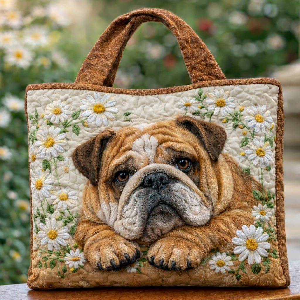The Bulldog Daisy Quilted Tote