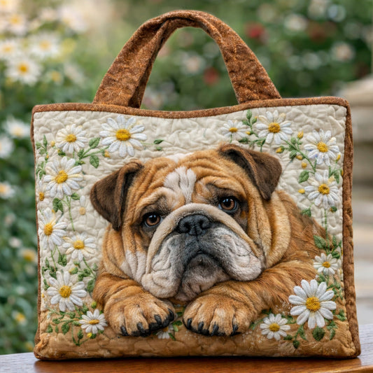 The Bulldog Daisy Quilted Tote