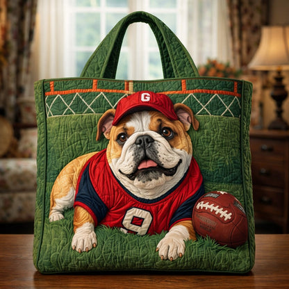 The Sporty Bulldog Quilted Tote
