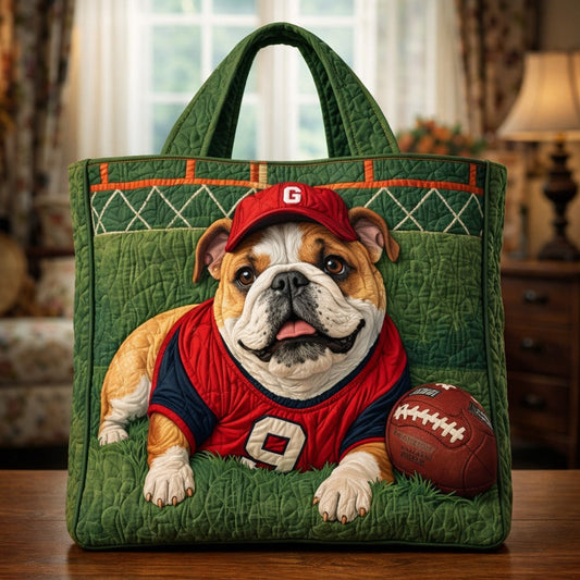 The Sporty Bulldog Quilted Tote