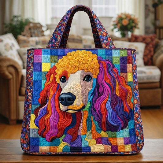 Colorful Poodle Portrait Tote Bag