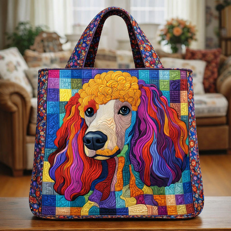 Colorful Poodle Portrait Tote Bag