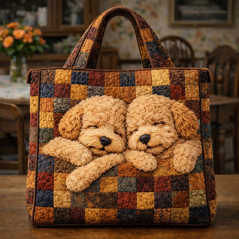The Cozy Poodle Quilted Tote