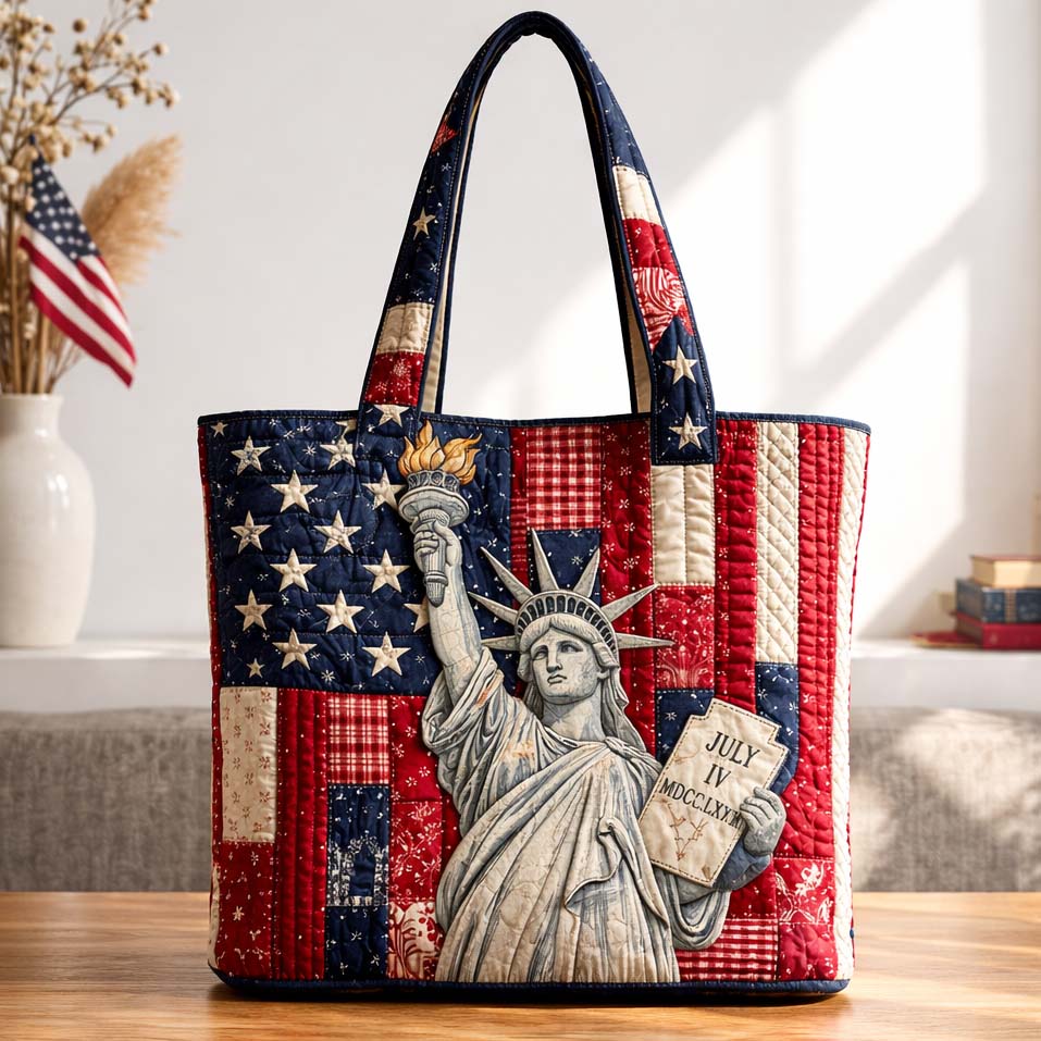 Everyday Liberty Patchwork Quilted Tote
