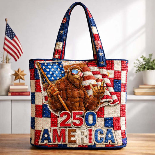 The Patriotic Sasquatch Quilted Tote