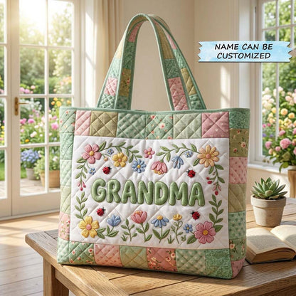 The Floral Grace Quilted Tote