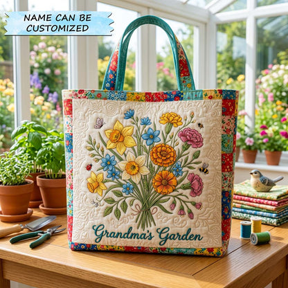 Floral Bouquet Patchwork Quilted Tote
