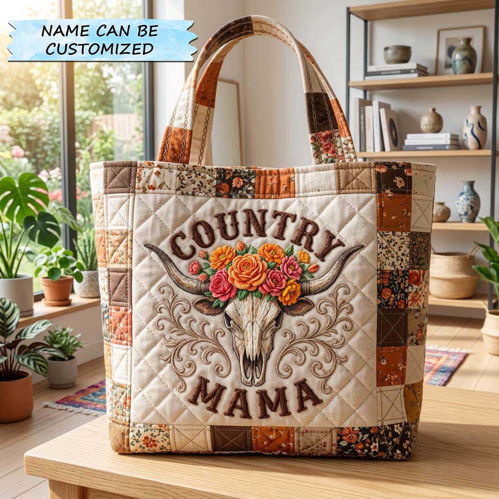 Country Mama Floral Quilted Tote