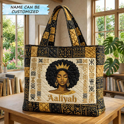 The Golden Crown Quilted Tote