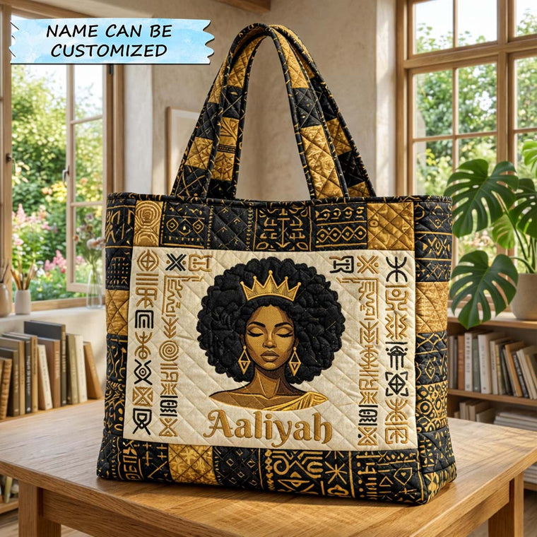The Golden Crown Quilted Tote