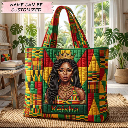 The Kente Spirit Queen Quilted Tote
