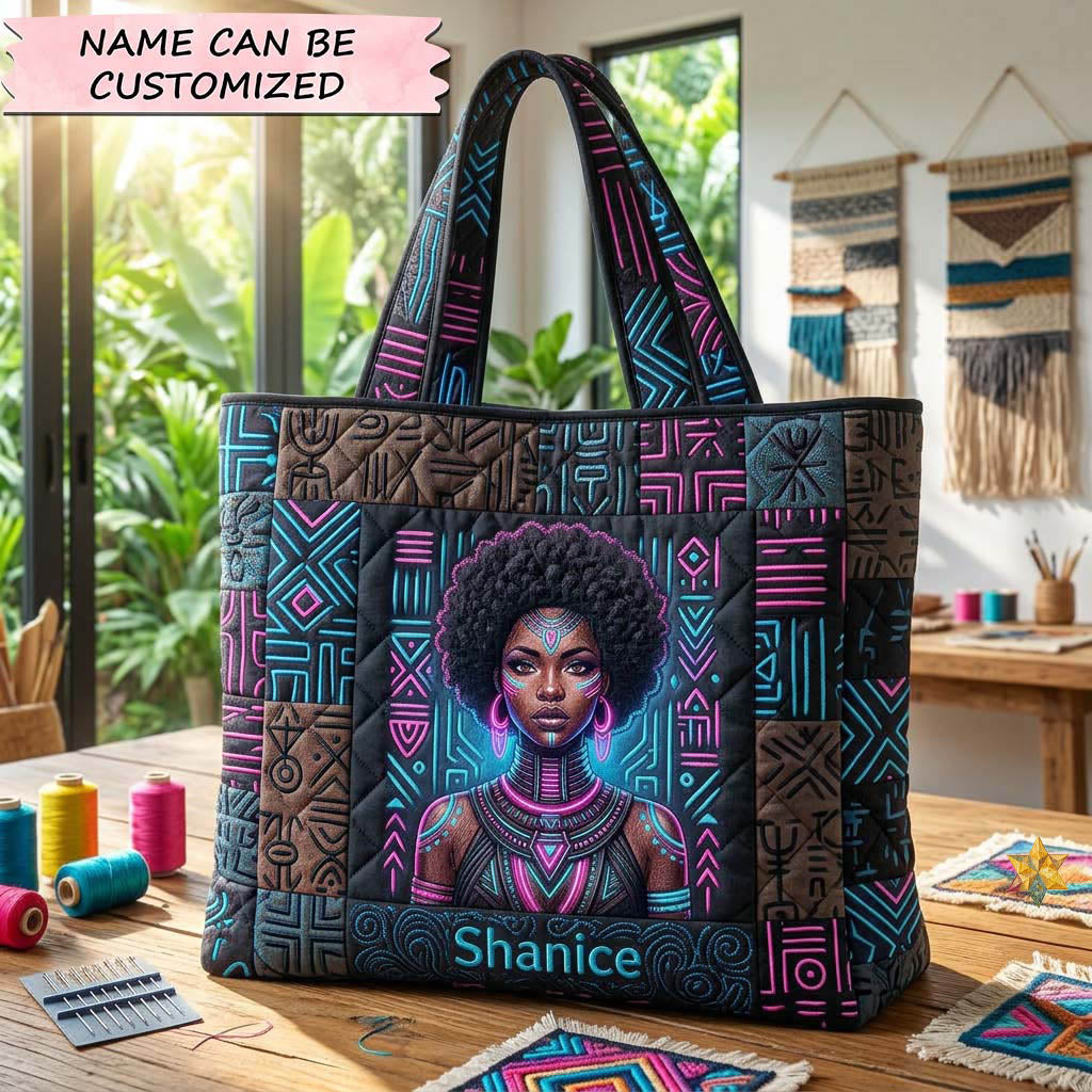 The Neon Power Queen Quilted Tote