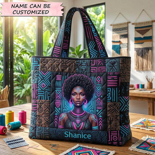 The Neon Power Queen Quilted Tote