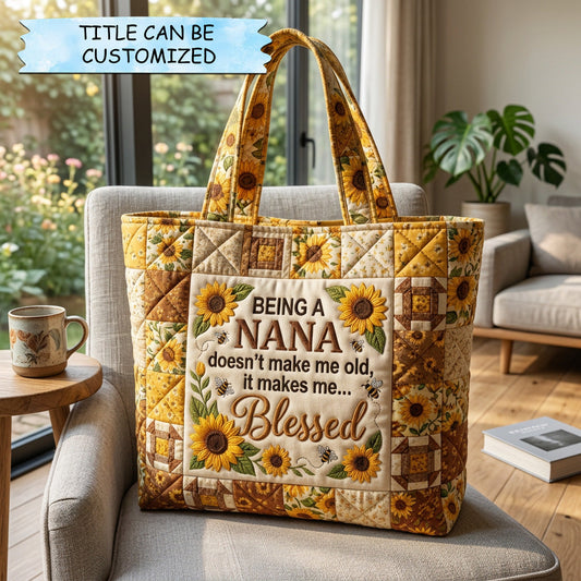 The Sunflower Blessing Quilted Tote