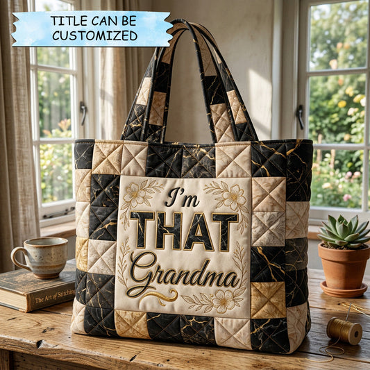 The Golden Grandma Quilted Tote