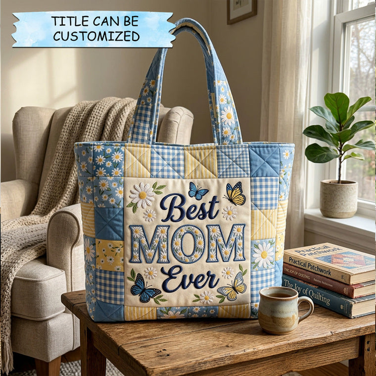 Everyday Butterflies Daisies Quilted Tote