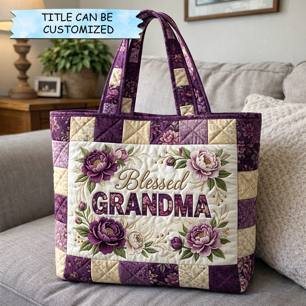 The Blessed Grandma Quilted Tote