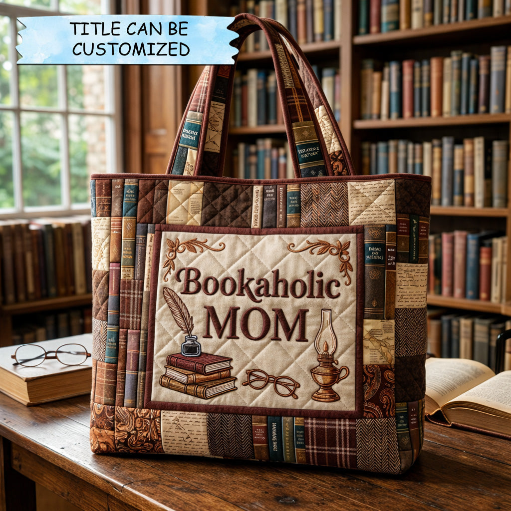 Vintage Books Reading Quilted Tote