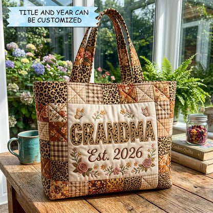 The Grandma Floral Patch Quilted Tote