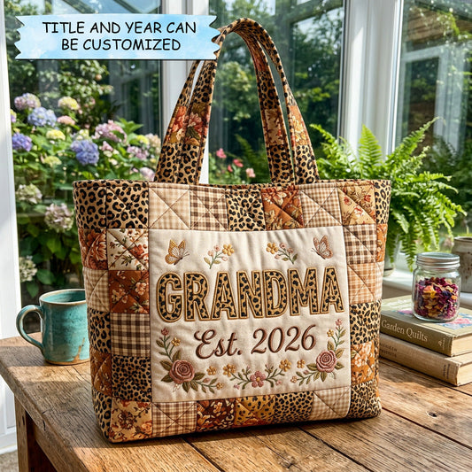 The Grandma Floral Patch Quilted Tote