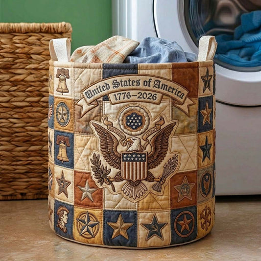 The Heritage Eagle Crest Quilted Laundry Basket Tote