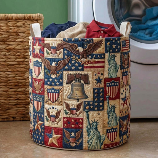 The Freedom Heritage Patch Quilted Laundry Basket Tote