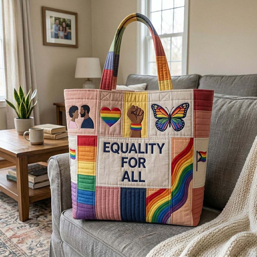Equality Pride Patchwork Quilted Tote