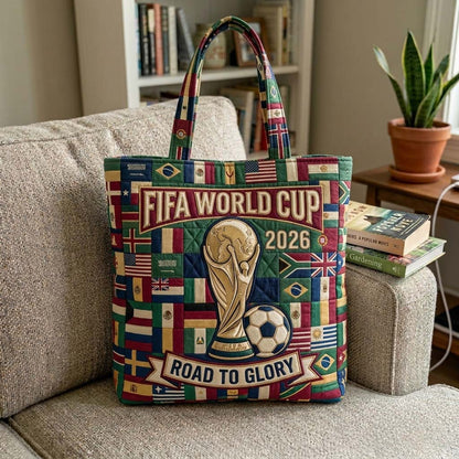 World Cup Soccer Trophy Quilted Tote