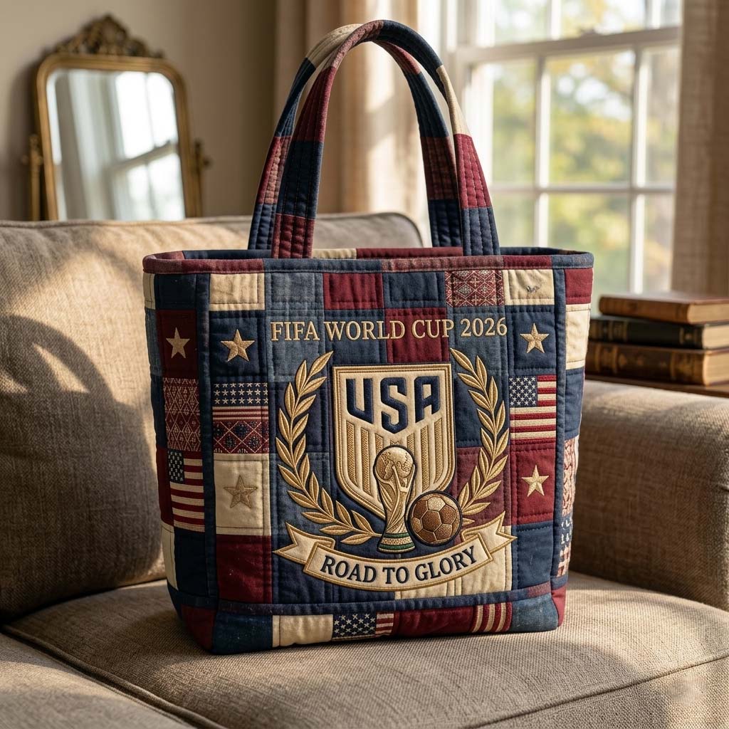 Usa Soccer Crest Quilted Tote
