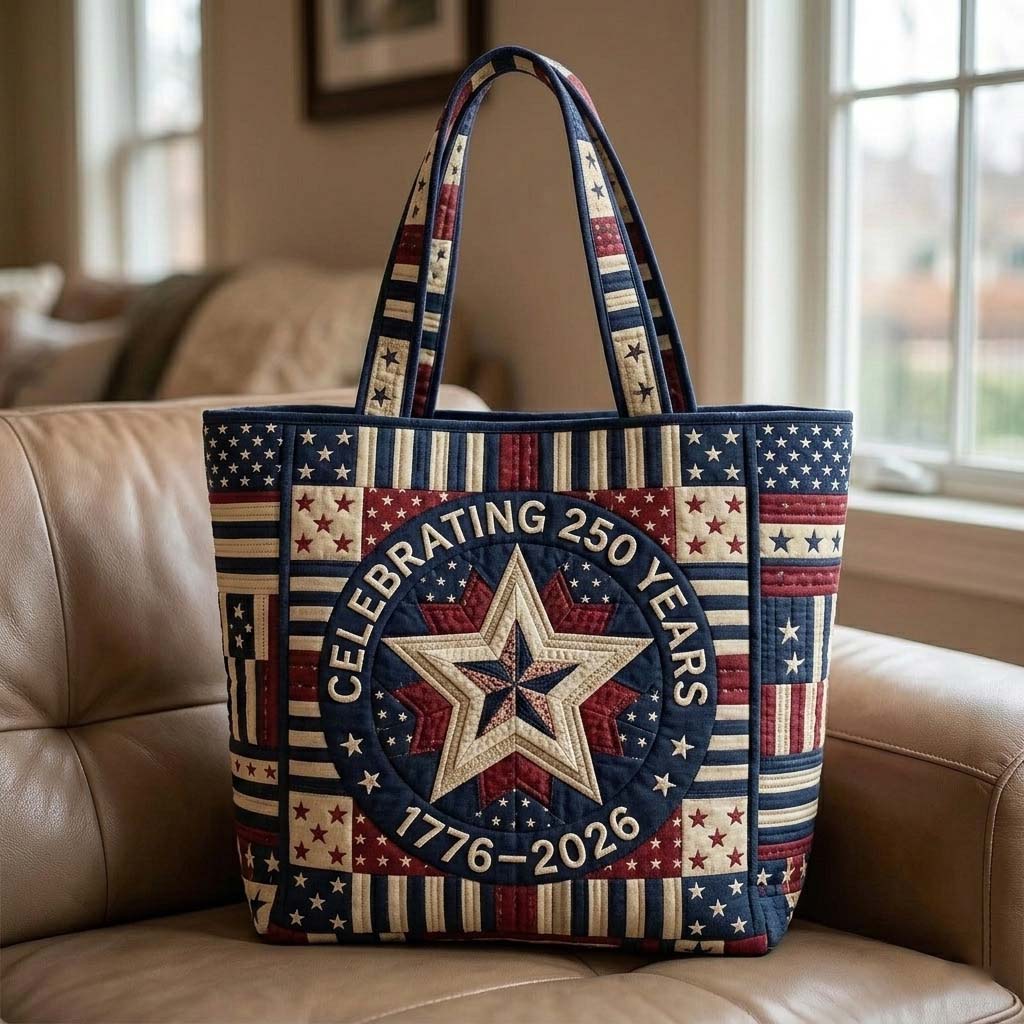 Star Celebration Patchwork Quilted Tote