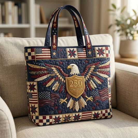 Everyday Eagle Flags Quilted Tote