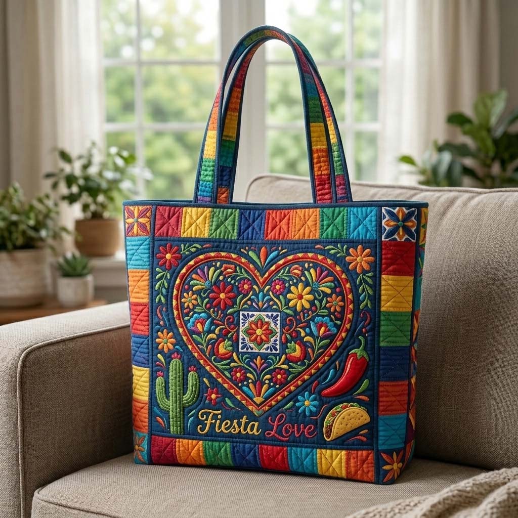Everyday Fiesta Love Quilted Tote