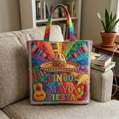 Sombrero Taco Fiesta Quilted Tote