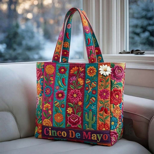 The Festive Floral Quilted Tote