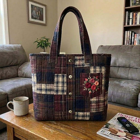 The Rustic Plaid Quilted Tote
