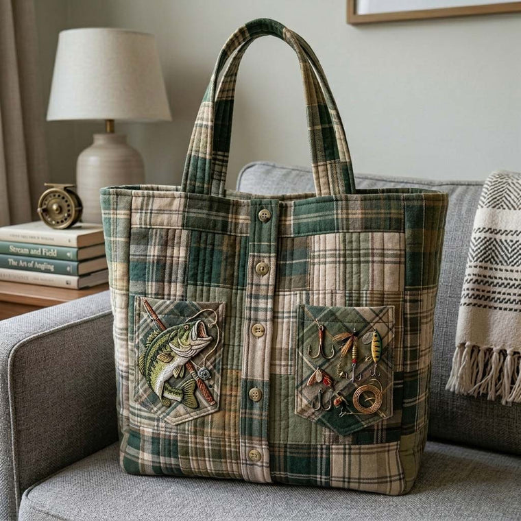 The Vintage Angler Quilted Tote