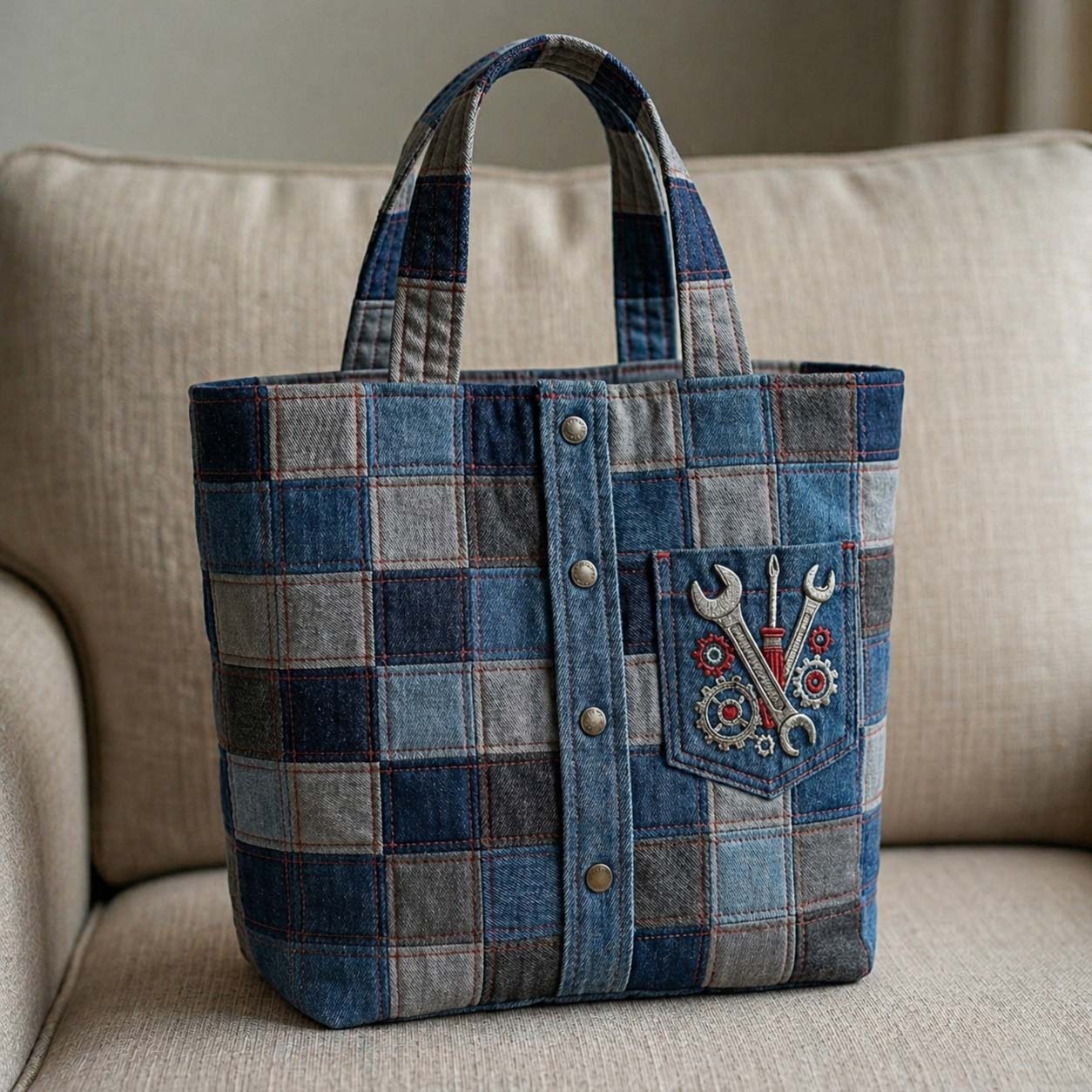 The Vintage Plaid Quilted Tote