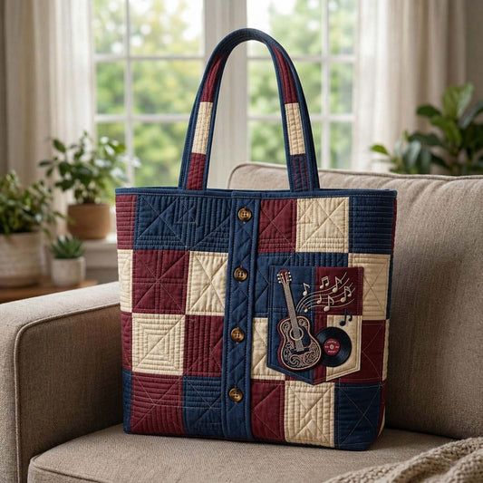 The Music Patchwork Quilted Tote