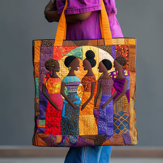 African American Women Silhouettes Quilted Tote