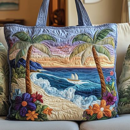 Everyday Tropical Beach Quilted Tote