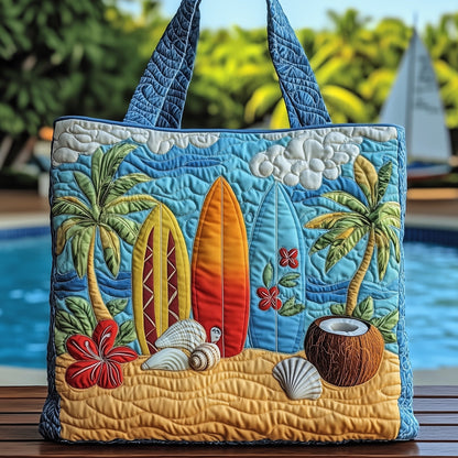 The Tropical Surf Quilted Tote