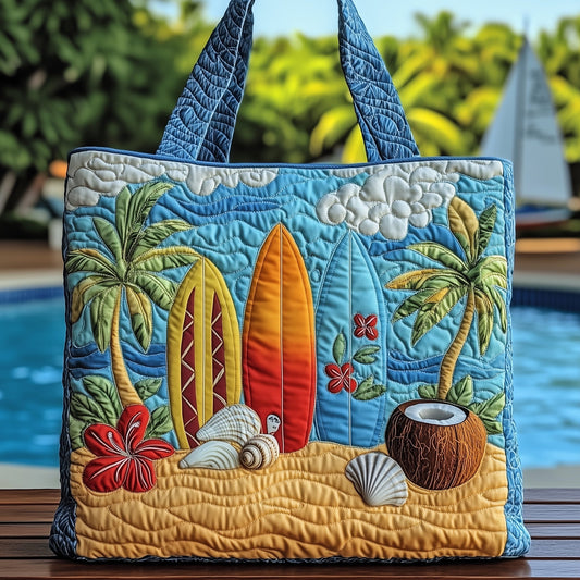 The Tropical Surf Quilted Tote