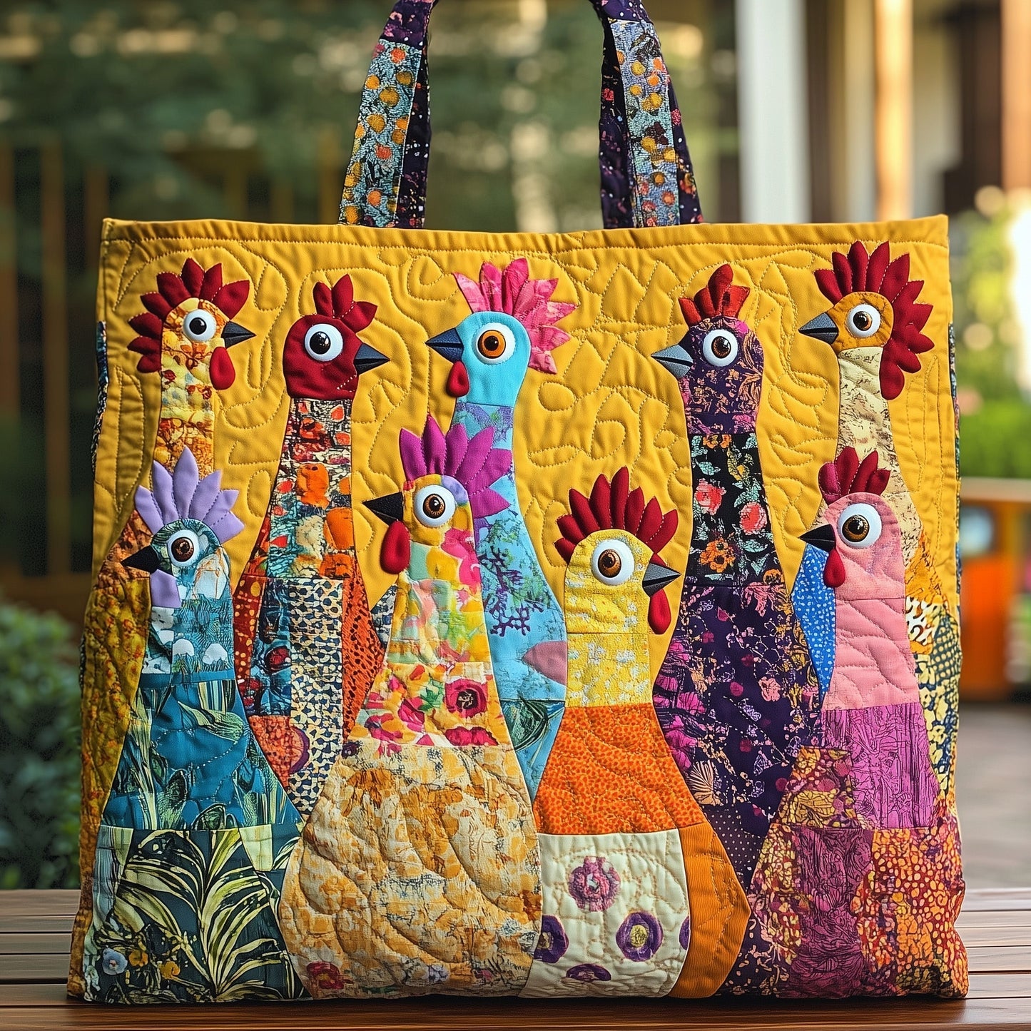 Everyday Colorful Chickens Tote Bag